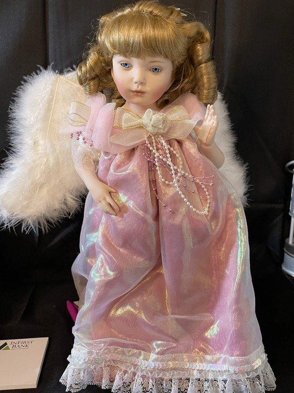The Ashton-Drake Galleries Blessed are the children Porcelain Angel Doll Wings 