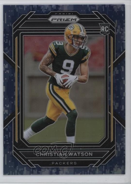 2022 Panini Prizm Rookies Navy Camo Prizm 4/25 Christian Watson #314 1n4f