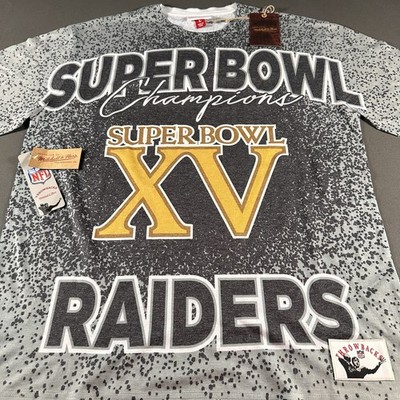 NWT, Mitchell & Ness NFL Oakland Raiders Super Bowl XV Champions Tee, Size Large