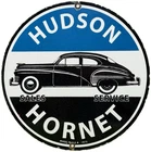 VINTAGE HUDSON PORCELAIN DEALERSHIP SIGN SERVICE STATION GAS OIL METAL GASOLINE