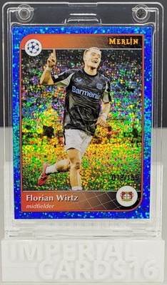 2024-25 Topps Merlin UEFA #10 Blue Mini Diamond Florian Wirtz /150 Leverkusen
