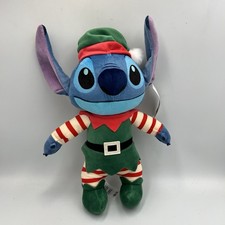 NEW Disney Store Stitch Christmas Elf Lilo  Stitch 14" Holiday Plush Stuffed