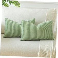 Boho Decorative Throw Pillow Covers 16 x 24 24" x 16" Pack of 2 Sage Green