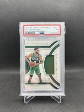 2023 Panini National Treasures Jayson Tatum Treasures Threads 99/99 PSA 7