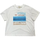 Scotch & Soda Graphic T-Shirt Women's XL White Cotton Beach Scene Design (BFD)