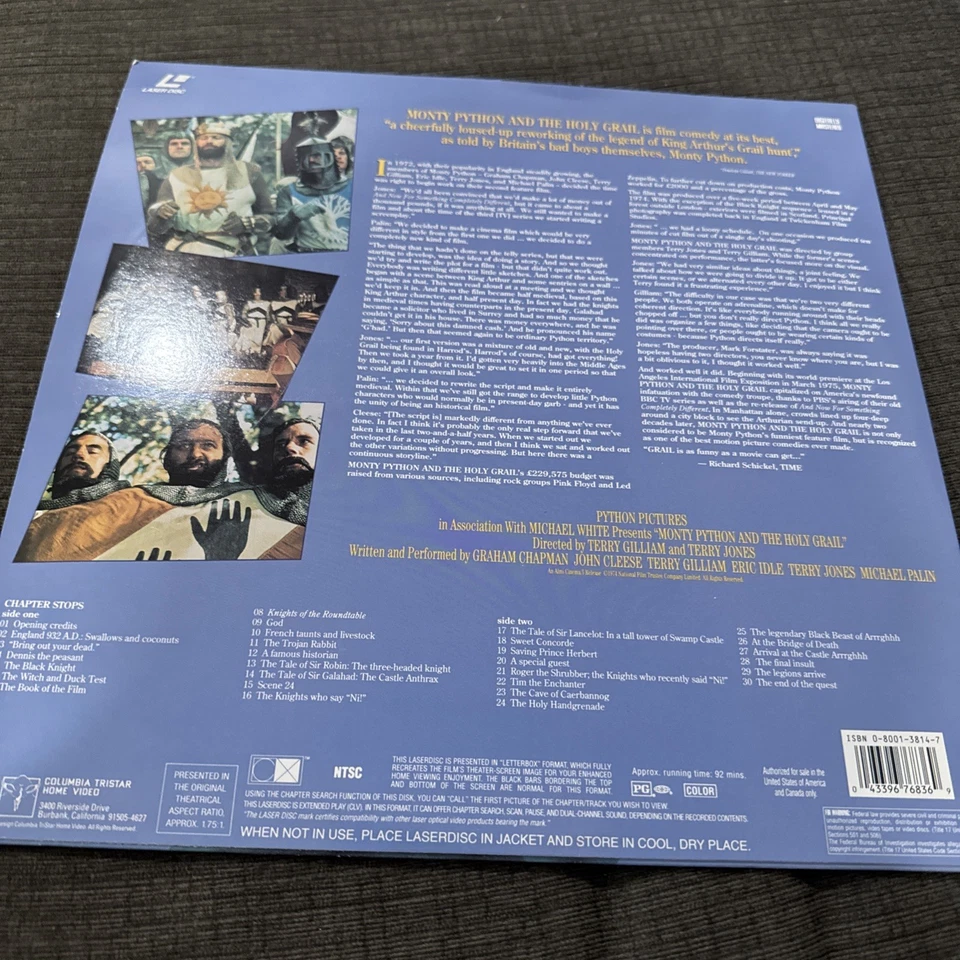 Monty Python and the Holy Grail Deluxe Widescreen Laserdisc 1994 - Image 2 of 2