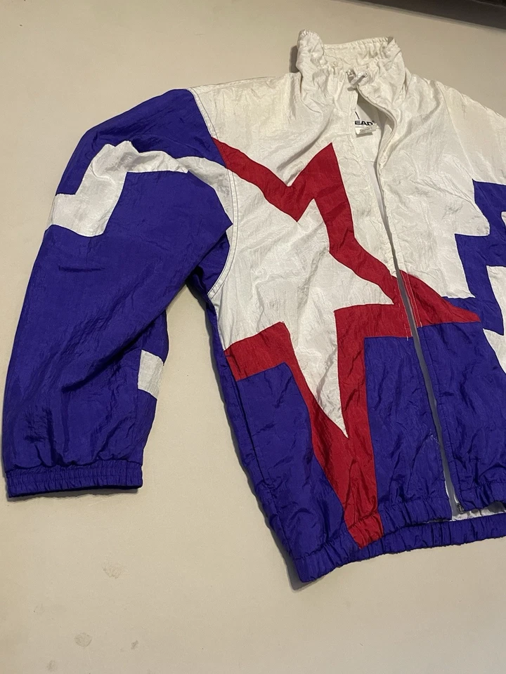 Chaqueta cortavientos vintage HEAD Olympics mediana cremallera completa bloques de color años 90 Foto 3 de 4