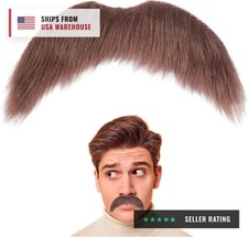 Fake Mustache for Men Classic Halloween Self Adhesive Fake Beard Novelty Stick O