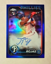Johan Rojas 2024 Topps Chrome RC AUTO BLUE REFRACTOR 020/150 Phillies #RA-JRO q6