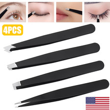4/8PCS Stainless Steel Removal Eyebrow Tweezers Clips for Managing Facial Hair