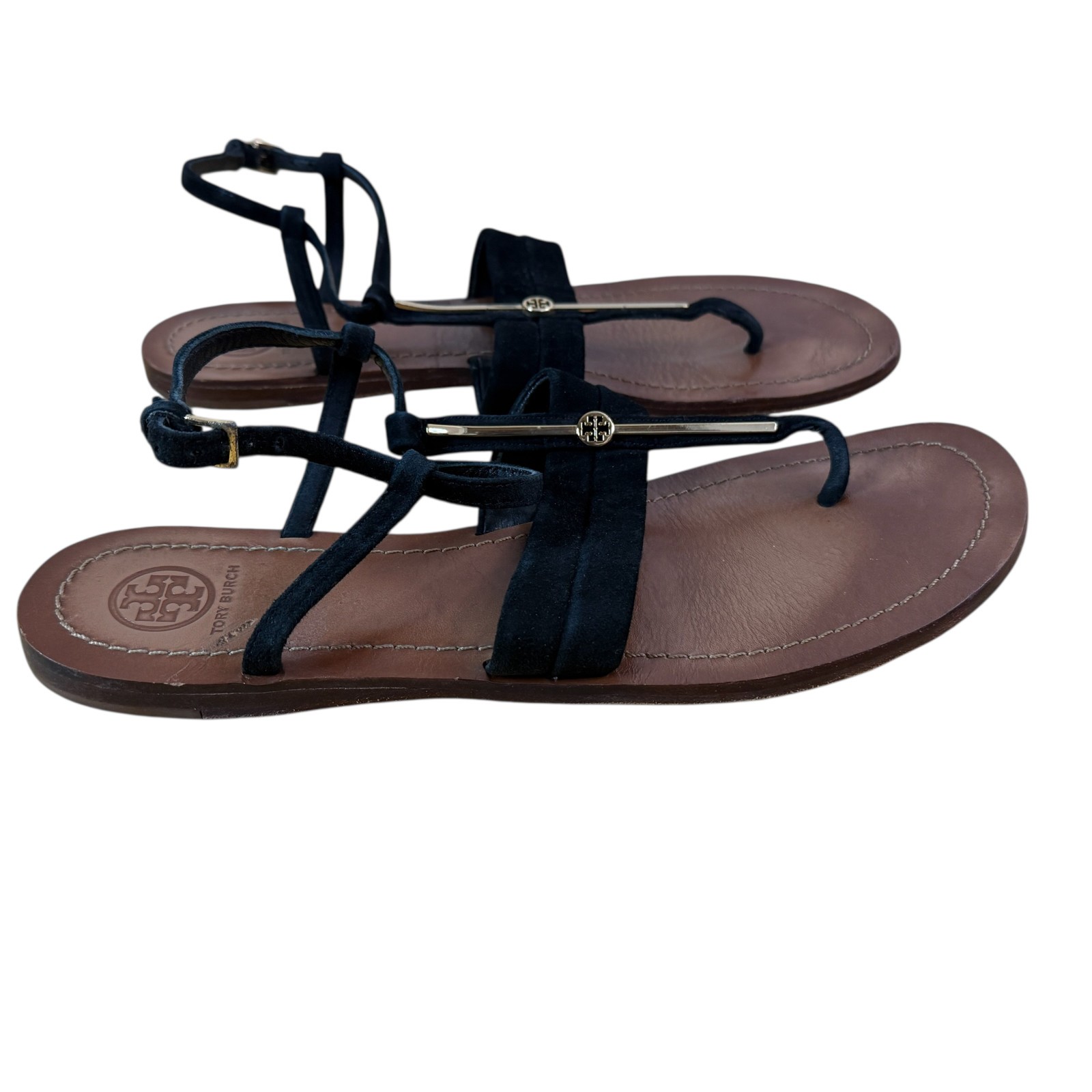 Tory Burch  Women's Flat Thong Jelly Sandals Black US 10 M thumbnail 2