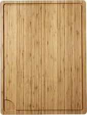 24"L x 18"W Bamboo Cutting Board with Juice Groove & Built-in Handle, Reversible
