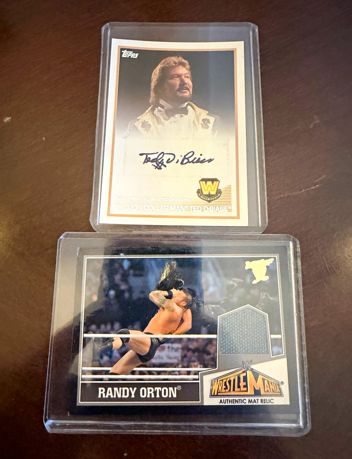 Topps WWE 2011 280 Cards Ted DiBiase Auto + Randy Orton WrestleMania Mat Cards