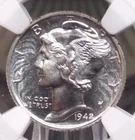 Photo of a 1942-P Mercury Dime from an eBay sale