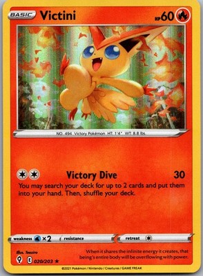 Victini 020/203 Holo Rare Evolving Skies Pokemon Holo Near Mint