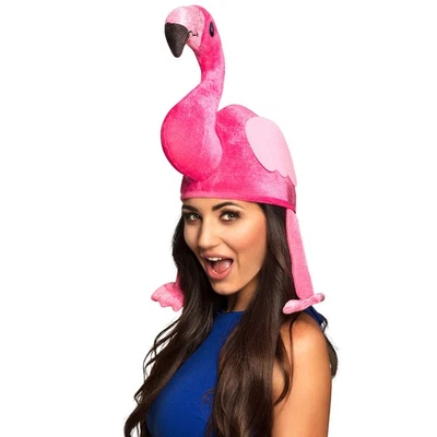 BOLAND Hut Flamingo lustiger Tierhut in Pink Karneval-Kostüm Accessoire Party Fasching
