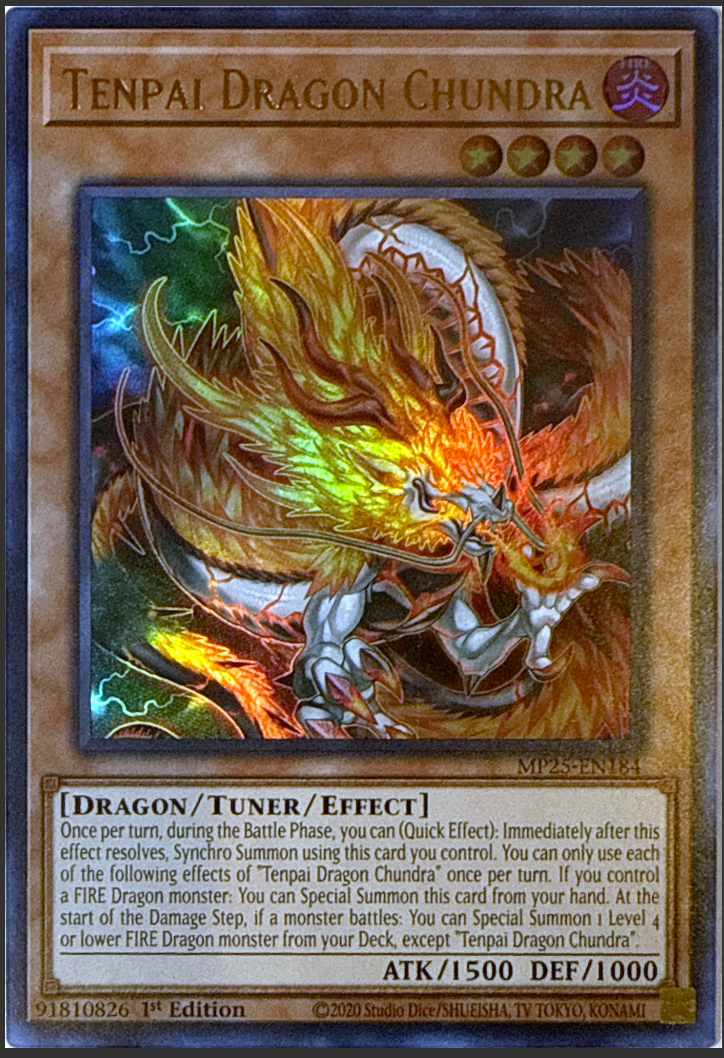 Yugioh - Tenpai Dragon Chundra - MP25-EN184 - Ultra Rare - NM/M | eBay