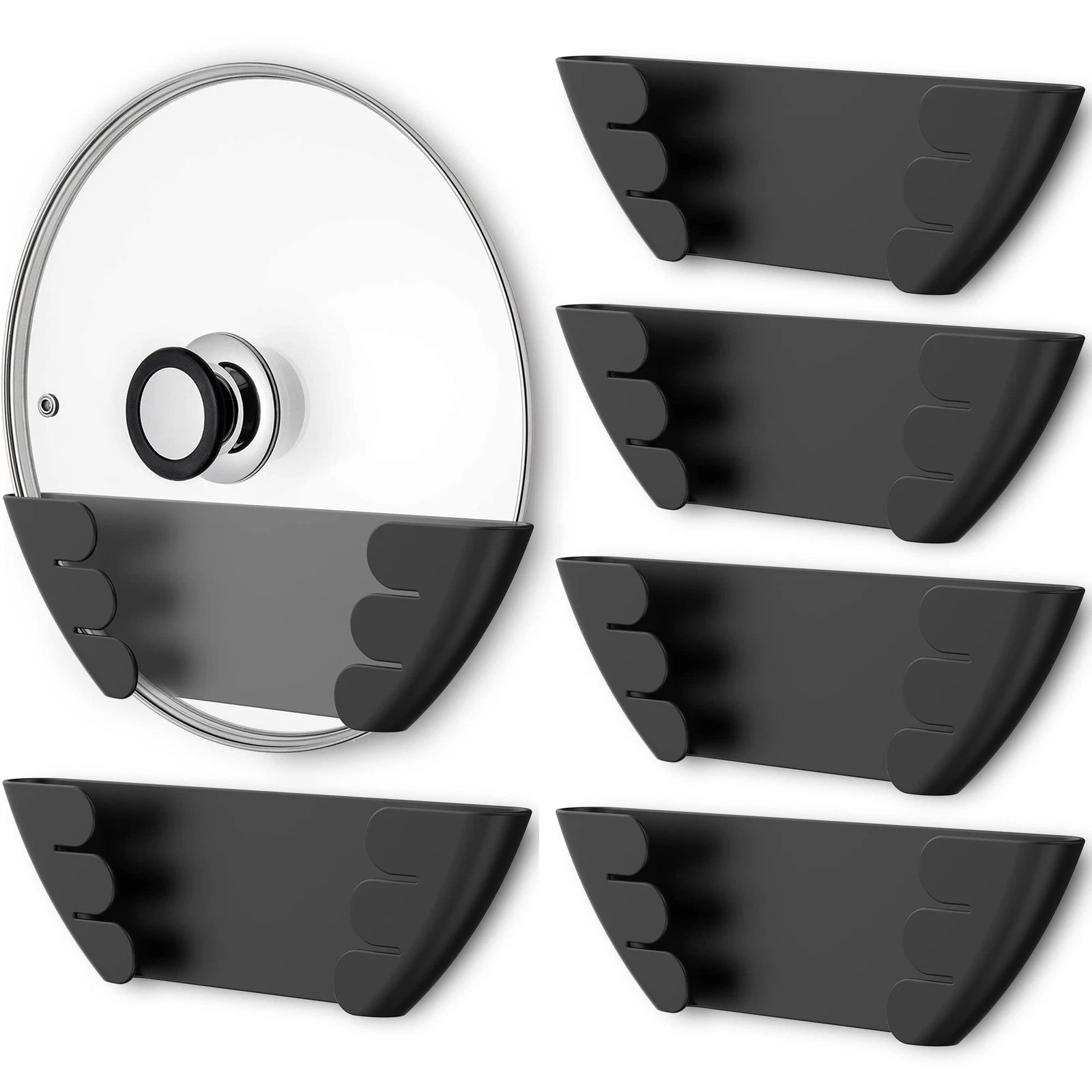 Universal Pot Lid Organizer for Cabinet - Upgraded Patented 6 Pack Pan Lids O...