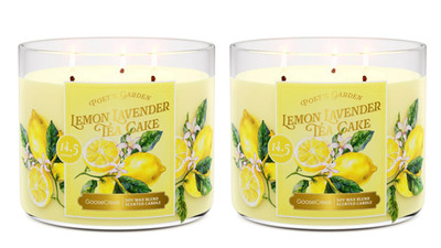 New SET OF 2 Goose Creek Candle Co 3-Wick Candles~ Lemon Lavender Tea Cake