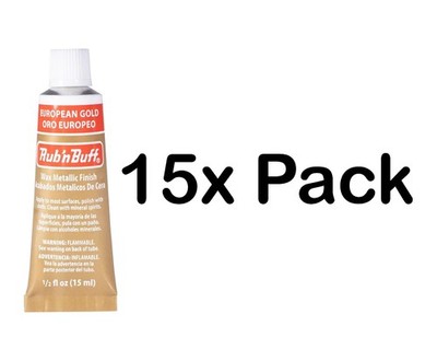 15 Pack Amaco Rub 'N Buff Wax Metallic Finish European Gold 0.5-Fluid Ounce