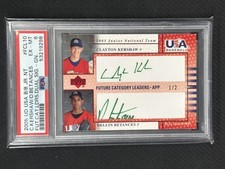 Clayton Kershaw Betances 2005 UD USA Baseball Junior Dual Auto PSA 6 #FCL10 1/2