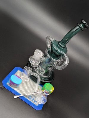 9'' Recycler und Perkolator Extrakt Set - Glas Wasserpfeife mit Zubehör |GRÜN|