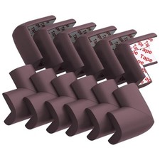 12 Pack Soft Corner Protector Baby Proofing Edge and Corner Guards, Table Brown