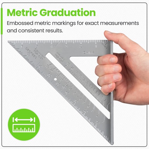 7" Aluminium Set Square Triangle, Roofing, Rafter & Carpentry Speed Square Ruler - Picture 3 of 9