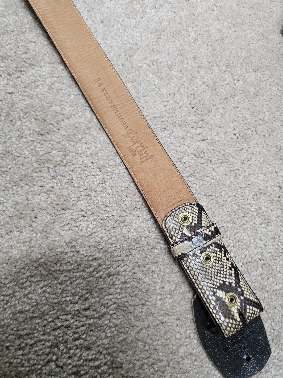 Ferrini Vero Pitone Python Snake Leather Belt + 2… - image 11