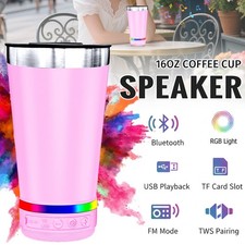 Stainless Steel 16oz Music Tumbler Bluetooth Speaker Cup For Gym Travel Outdoor