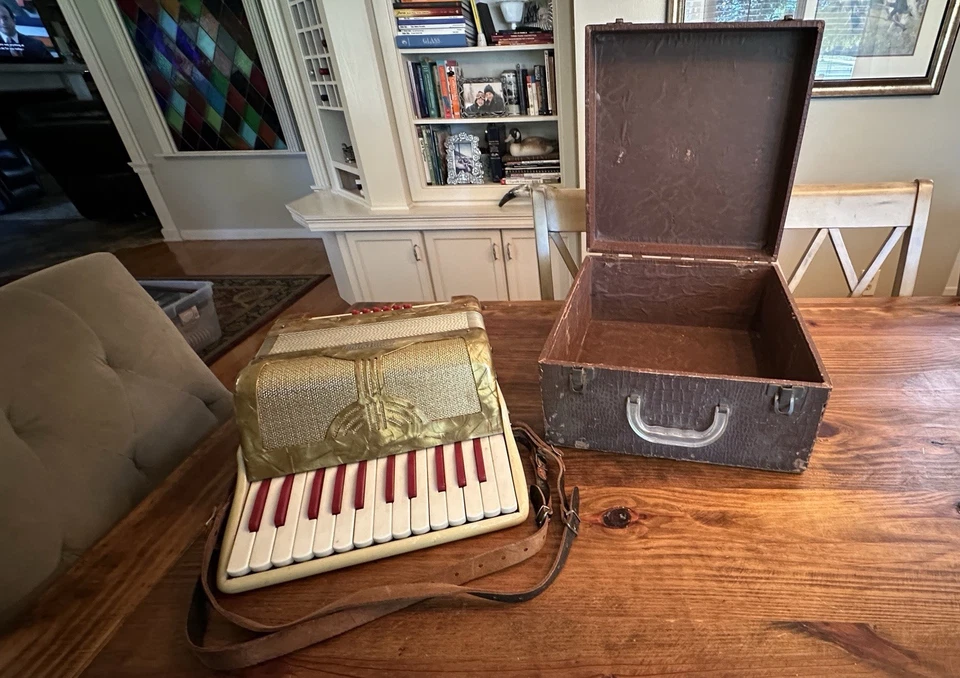 Acordeón Camerano Hohner de Colección Estuche Original Correas de Cuero FUNCIONA Foto 3 de 4