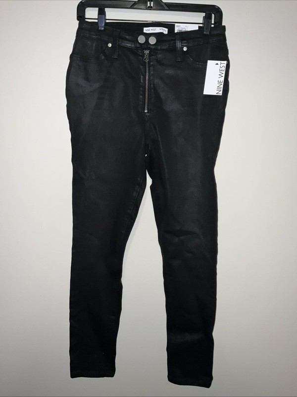 Women’s Nine West Black Coated Style Pants - High Rise Skinny - SIZE 10