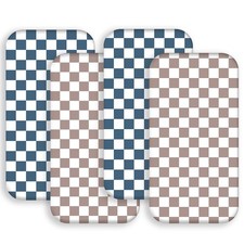 4 Pack Checkered Bassinet Sheets Neutral Breathable Fitted Baby Sheets Nurser...