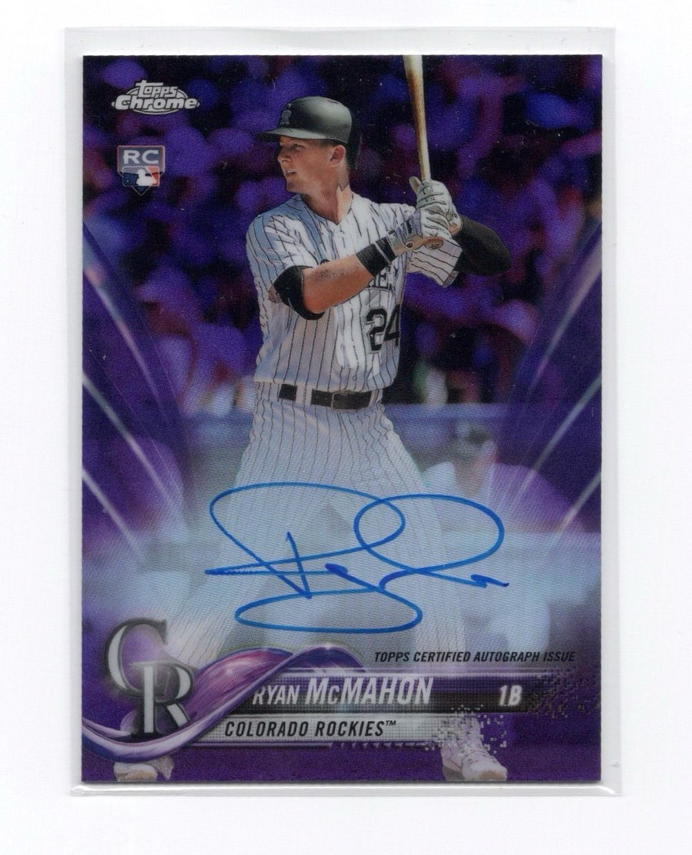 2018 Topps Chrome Ryan McMahon Purple Refractor Auto /250 Color Match - #RA-RM