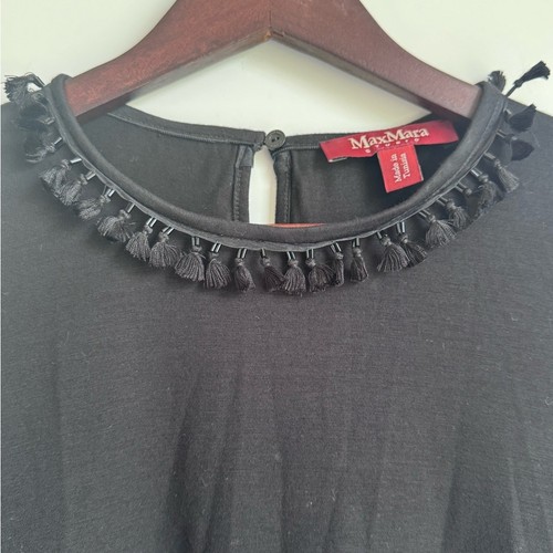 MAXMARA Women’s Blouse Top Tassel Flare Large Boho Flowy Relaxed - Picture 4 of 8
