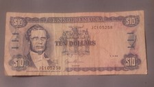 Bank Of Jamaica $10 Ten Dollar Bank Note Paper Currency 1.3.94