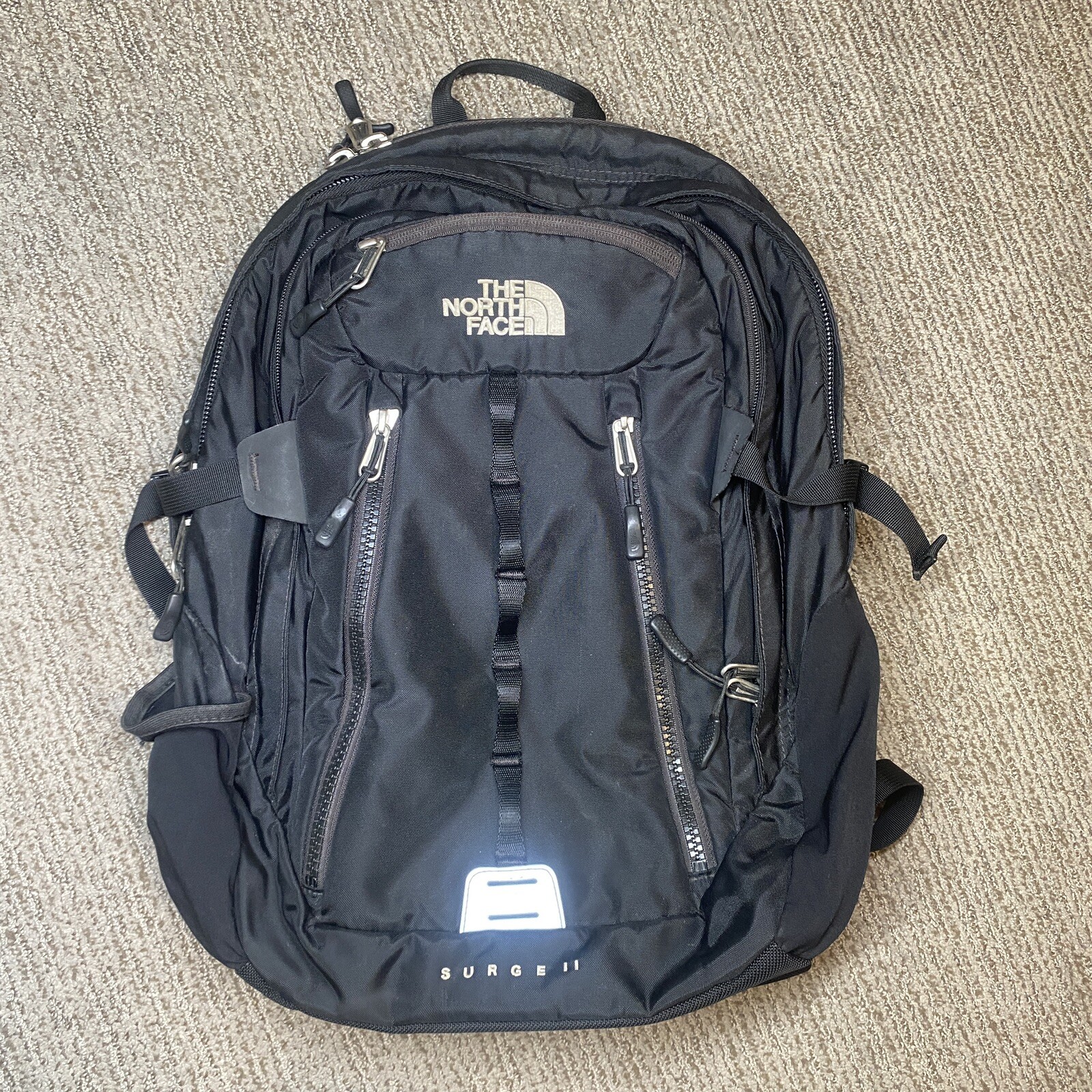 The North Face Surge II Backpack Black Inox Wind