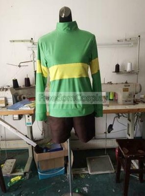 Game Undertale Frisk Fallen Human Cosplay Costume top+pants F008