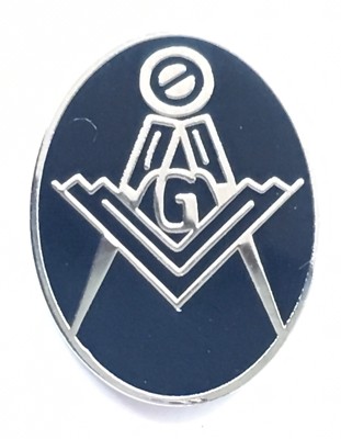 Freimaurer Wappen Logo auf schwarzer Emaille ovale Anstecknadel Abzeichen