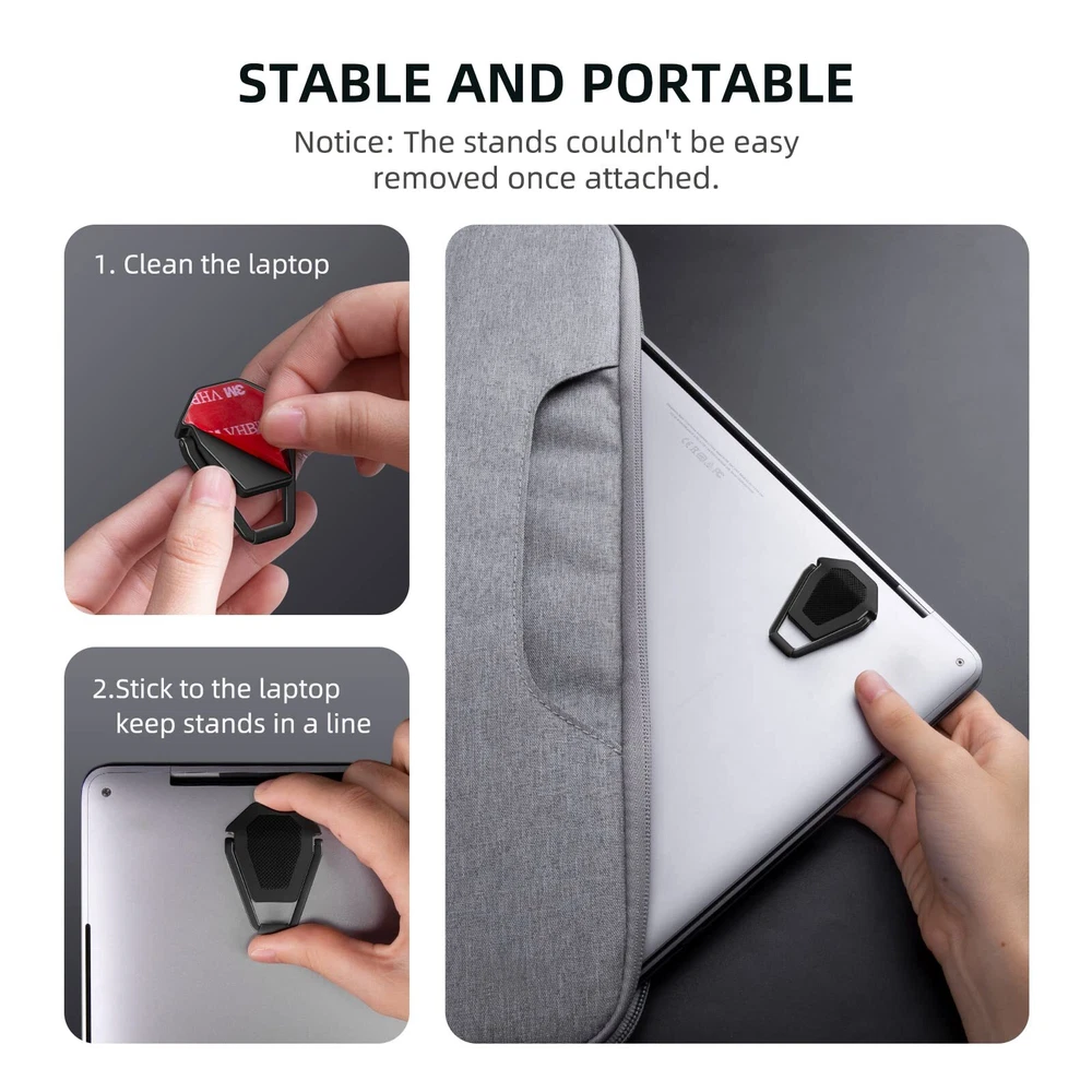 Portable Zinc Alloy Anti-Slip Laptop Stand for Desk Keyboard Riser