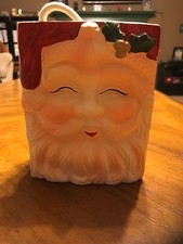 Vintage Christmas Ceramic Santa Face Gift Bag Look