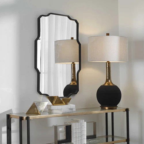 CASMUS MODERN 36" IRON WALL VANITY MIRROR UTTERMOST 09753 - Picture 1 of 5