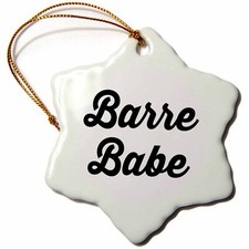 3dRose BARRE BABE 3 inch Snowflake Porcelain Ornament