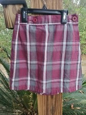 Girls justice skirt w/built in shorts size 8 new pink multi plaid EUC