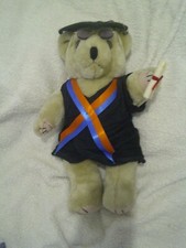 Badgrads Graduation Jointed Bear  Mascot University 13" Tall *RARE*