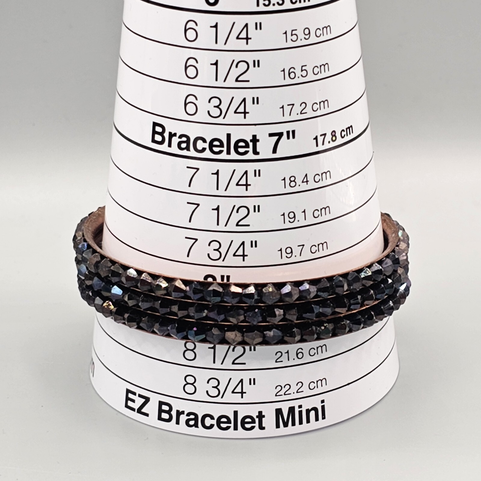 Stackable Bangle Trio (3) Copper Tone Black Rhine… - image 5