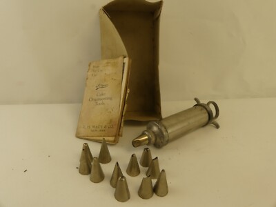 (RefJOH23) Vintage Ateco Zuckerguss- und Düsenset, Macy & Co New York