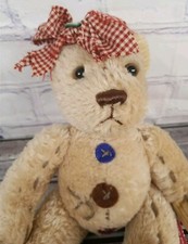 First  Main 10" Teddy Bear Soft Tender Patch Plush Brown Heart Stuffed Animal