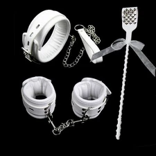 Woman Handcuff Collar Restraint RestraintPadded Wrist Ankle Cuffs Flogger Paddle
