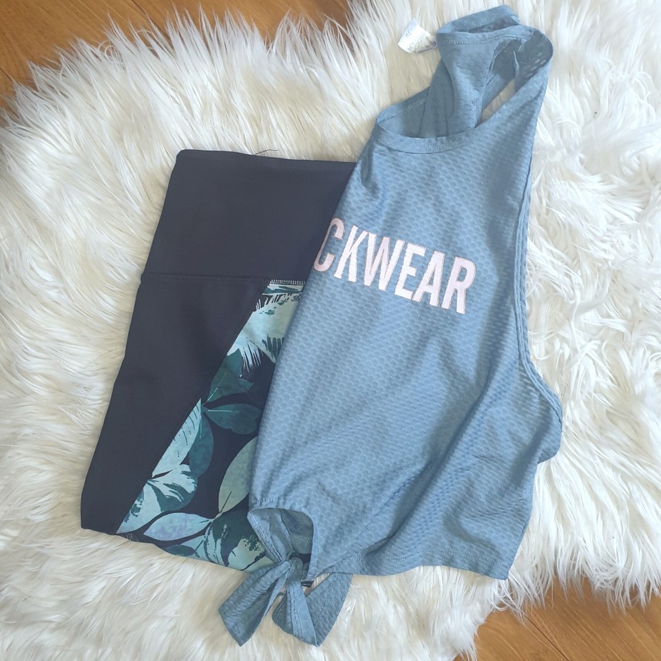 ROCKWEAR - Size 10 activewear gym leggings & tank outfit set